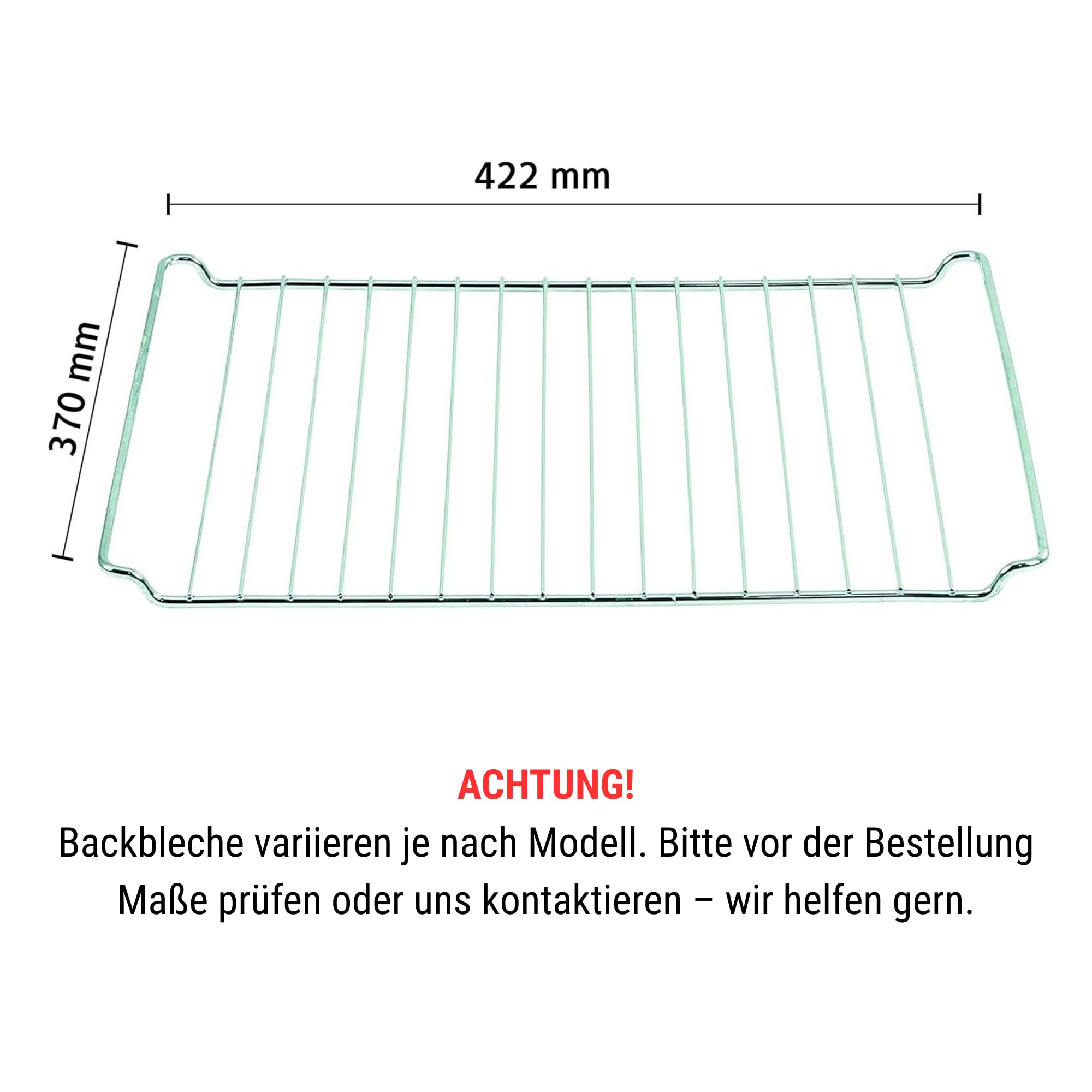 ICQN 422 x 370 mm - Grille de four pour four et cuisinière - Compatible avec ELECTROLUX, AEG, IKEA, ZANUSSI, JUNO, ZOPPAS - Résistant aux rayures et à la rouille - 42,2 x 37 cm
