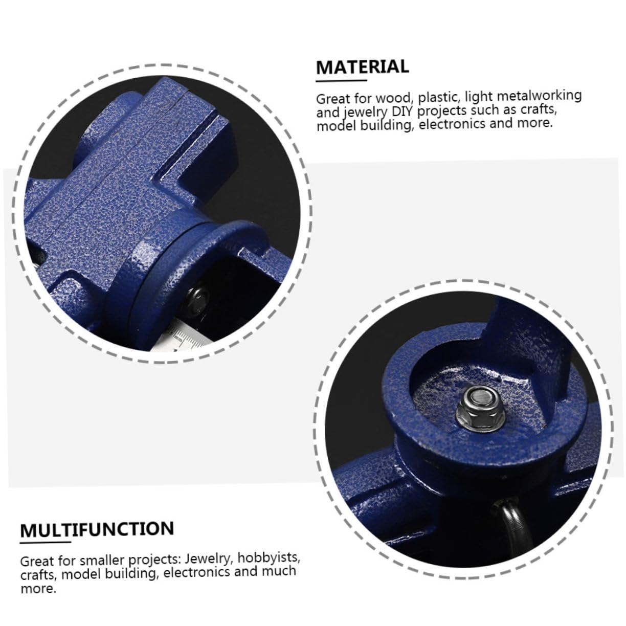 Étau D’établi Rotatif de Petite Taille 360 Degrés, Bleu
