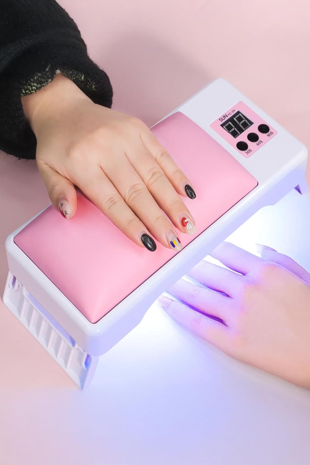 UV LED Işıklı Oje Kurutucu & El Yastığı | Dijital Ekranlı Jel Tırnak Kurutma Cihazı