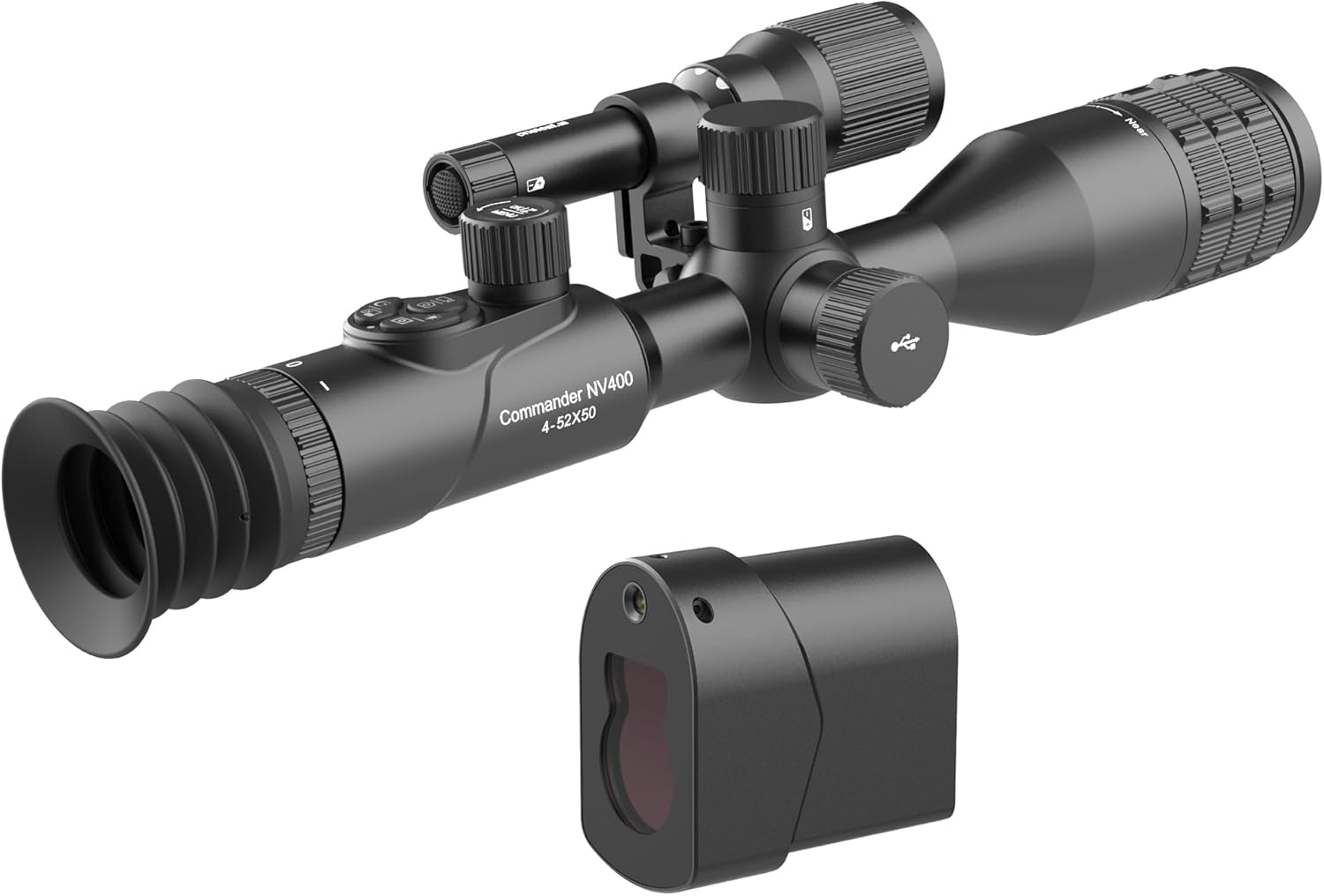 oneleaf.ai Commander NV400 4-52X50 True 4K Digital Day/Night Vision Rifle Scope + Rangefinder