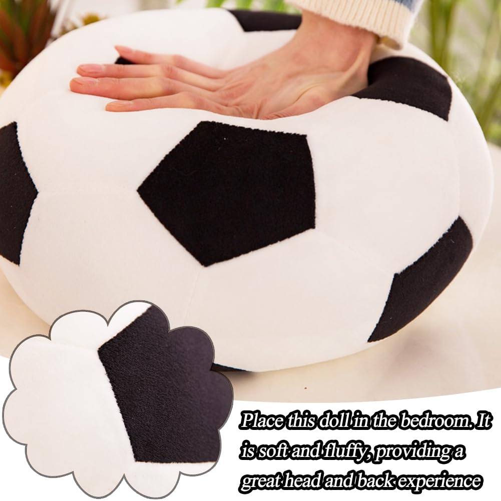 Calcio in Peluche, Palloni da Calcio in Peluche, Peluche Palla Giocattolo Calcio Peluche Sport Giocattoli Calcio Fan Camera Decorazione Regalo (25 Cm)