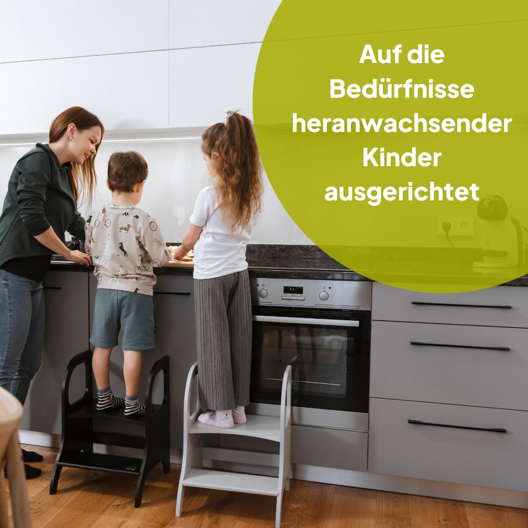 Ette Tete MIIMO • Höhenverstellbarer Tritthocker für Kleinkinder • Toilettenhocker für das Töpfchentraining (Grau)