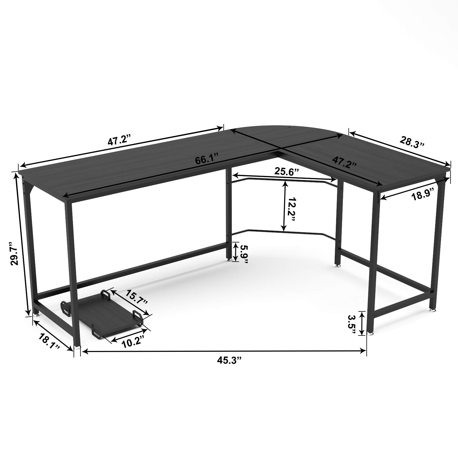 Buy Teraves Reversible LShaped Desk Corner Gaming Computer Desk Office