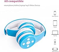 Vista 56 de Auriculares inalámbricos para niños, auriculares Bluetooth para niños pequeños, con aislamiento sobre la oreja, auriculares plegables con micrófono
