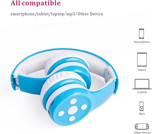 Miniatura 56 de Auriculares inalámbricos para niños, auriculares Bluetooth para niños pequeños, con aislamiento sobre la oreja, auriculares plegables con micrófono