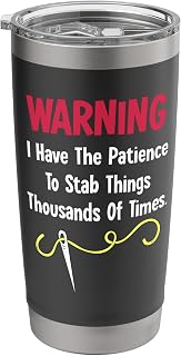 Cross Stitch Needlepoint Sewing Quilting Funny Stainless Steel Insulated Tumbler