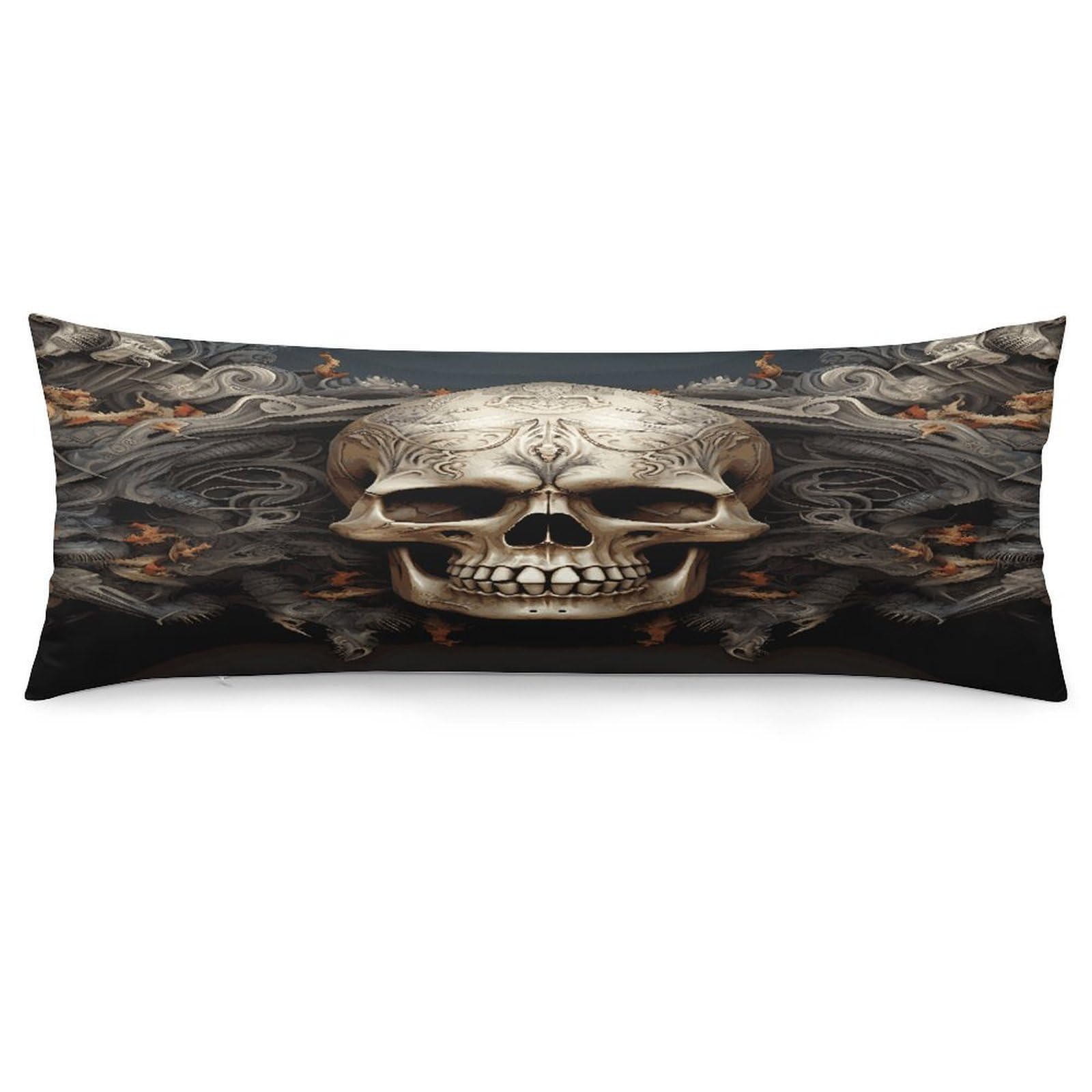 Skulls Throw Pillow Cover Soft Lumbar Pillow Covers with Zipper Breathable Rectangular Cushion Case Polyester Pillow Case Decorative Body Pillow Cover for Couch Bed