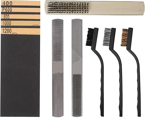 XINSHANG Juego de 16 limas de metal, kit de herramientas de raspado manual que incluye 2 limas multiusos 4 en 1, 3 mini cepillos de alambre, 1 mango