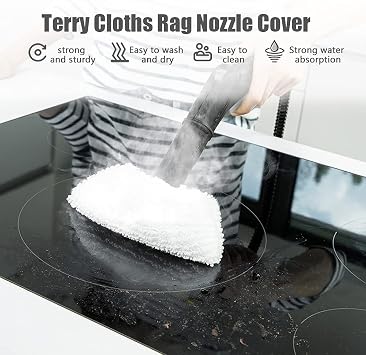 6 Pack Cloth Set Replacement of Mop Pads for Karcher SC2 / SC3 / SC4 / SC5 Mop Cloth Accessories (3 Cloth Nozzle Covers and 3 Microfiber Mop Pads)
