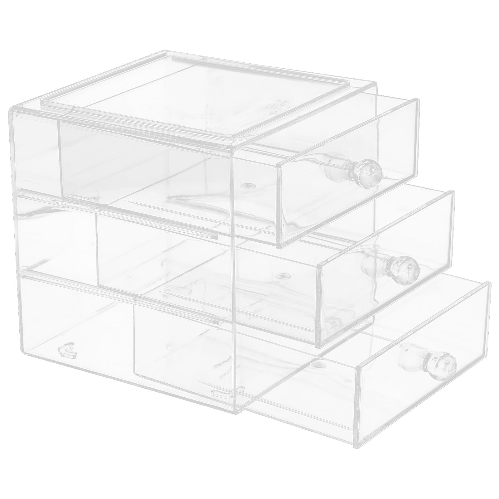 Organizador de Maquillaje Acrílico de 3 Capas con Cajones