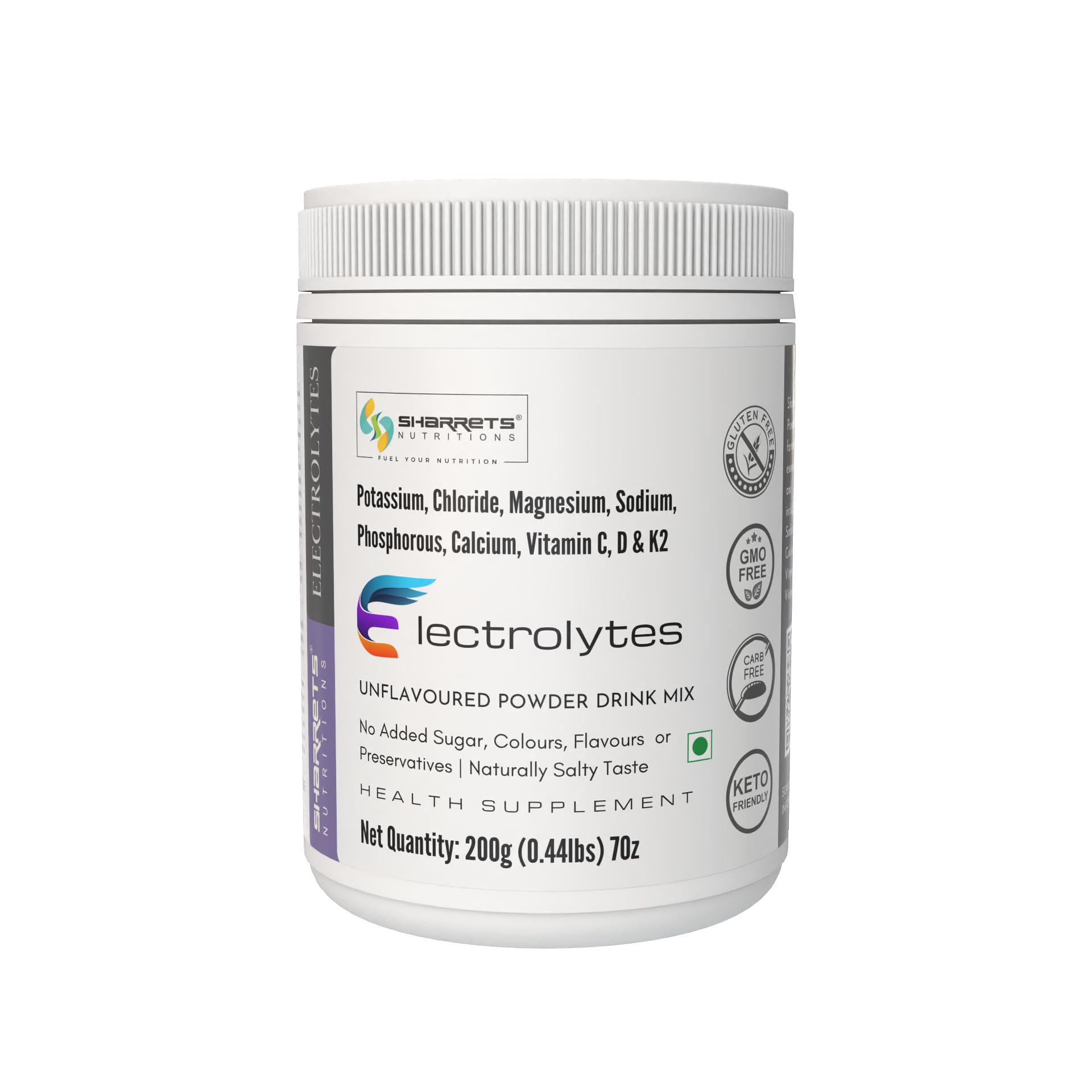 [BRSRMFQEAEBGYDTB] Sharrets Electrolytes Powder 200g Unflavored with Vitamins & Minerals