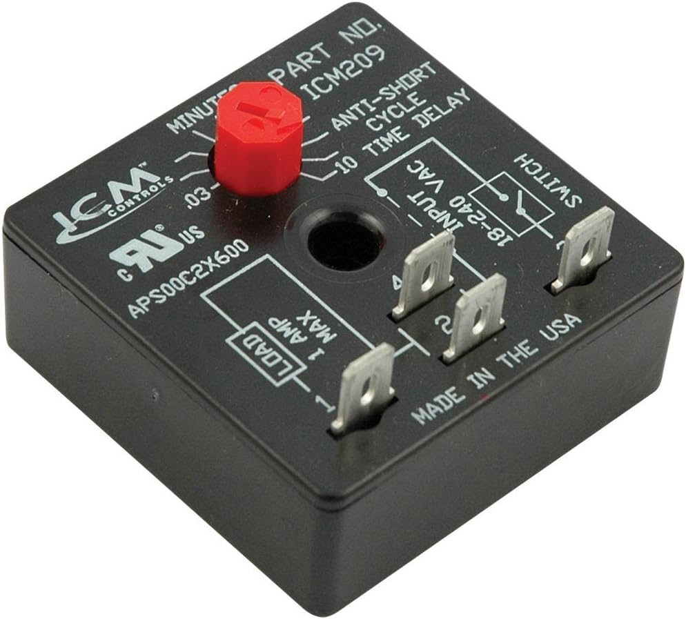 ICM Controls ICM209 Delay On Break Timer, 4 Terminal with 10 Minutes Adjustable Delay