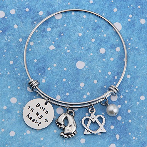 Bobauna Adoption Gift Born In My Heart Adoption Bracelet For Adoptive Mom Foster Mom (Born In My Heart) #TOP1