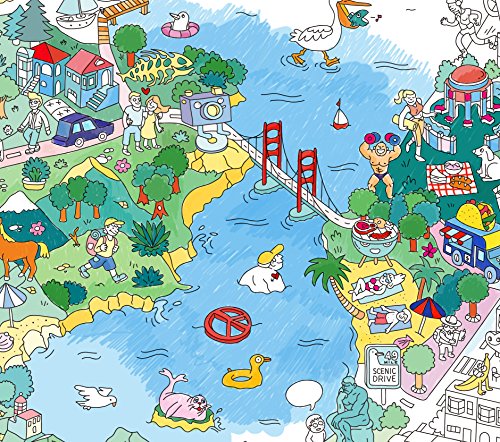 Omy Giant Coloring Poster Map, San Francisco, 40 X 28 Inches, Creative Play Fun For Kids, Adults, And The Whole Family. #TOP1