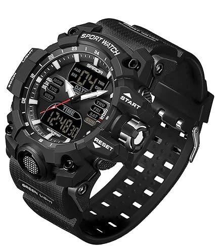 Men's Large Face Outdoor Sports Watches Military S-Shock Watch Waterproof,
