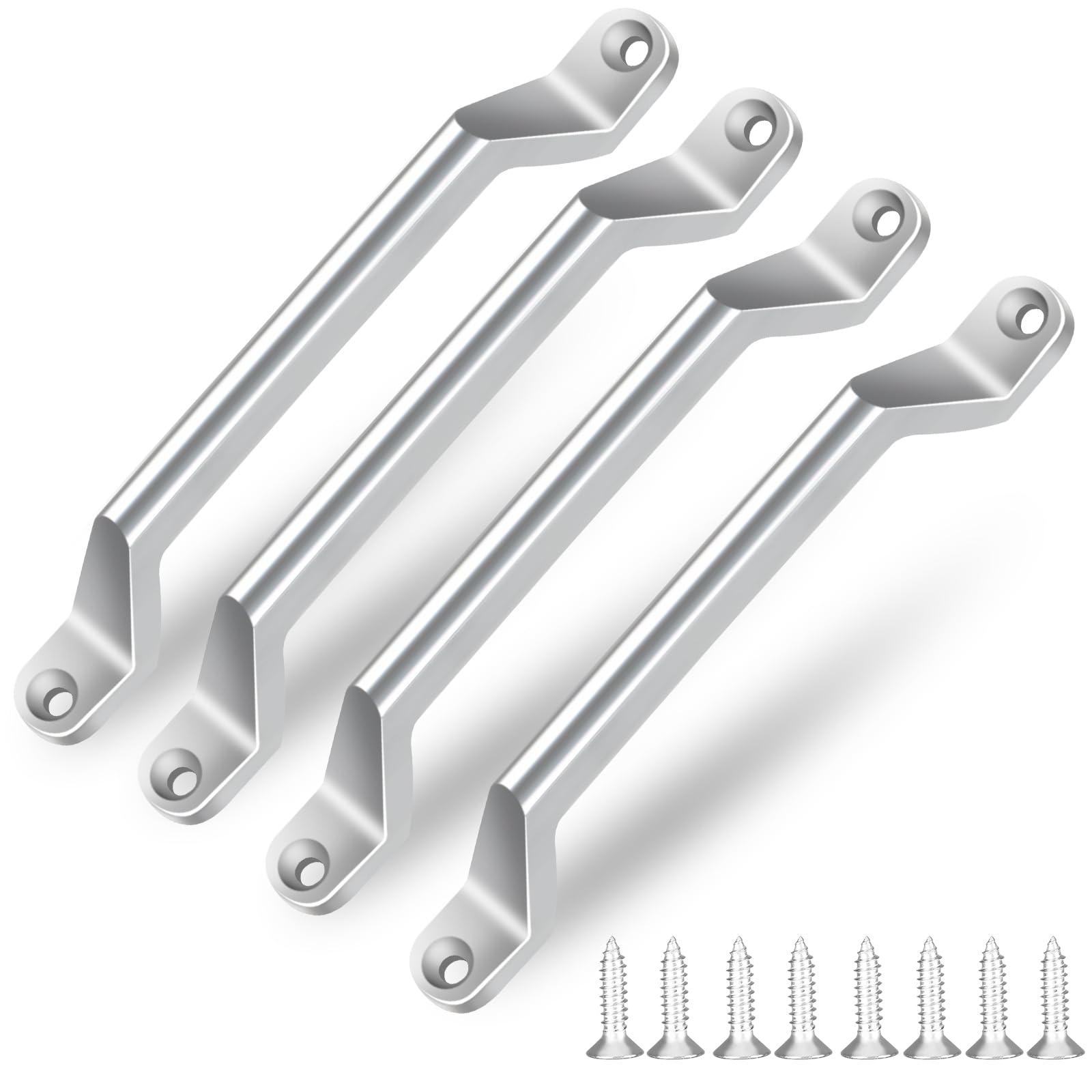 ESUDNT Manija de puerta de acero inoxidable 304 resistente para caravana, remolque, remolque de carga, autocaravana, barco, automoción, carrito (paquete de 4, viene con tornillos)