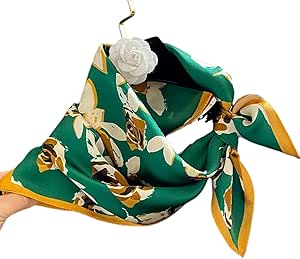 Fryloo Scarf Women’s Luxury Silk Square Scarf, Satin Bandana & Headband ...