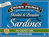 Crown Prince, Skinless & Boneless Sardines in Olive Oil, 3.75 oz, Package may vary