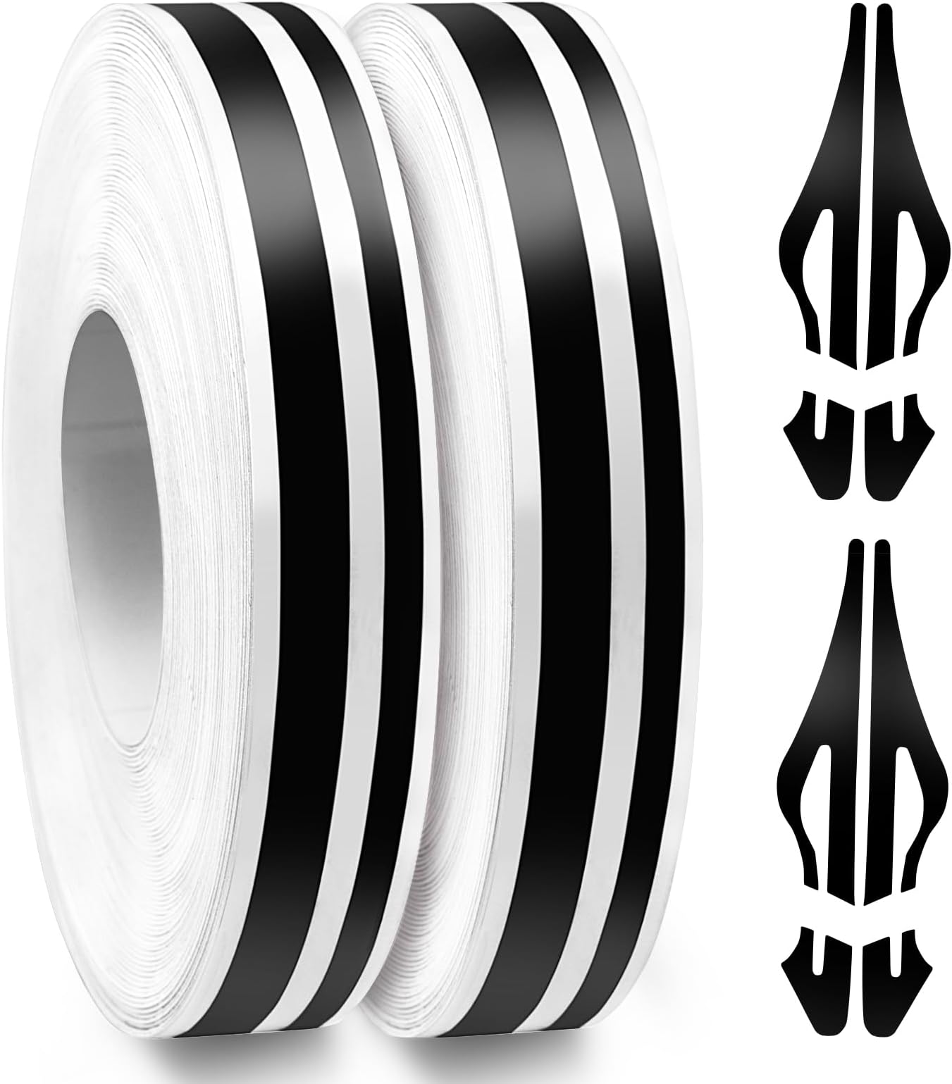 Spurtar Car Pinstripe Sticker โ Thin Black Decorative Stripe Tape for Car Exterior Trim, DIY Vinyl Pinstriping Decals, 2 Rolls (32ft Each)