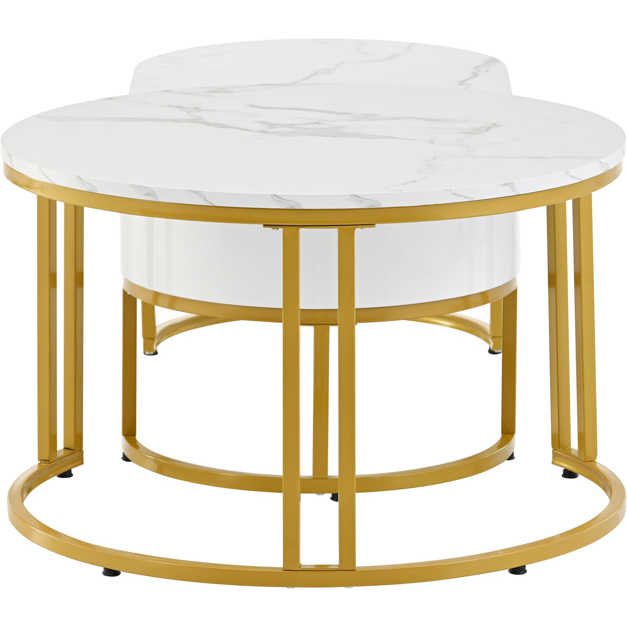 Set van 2 moderne bijzettafels / salontafels – Hout & Metaal - Tafels