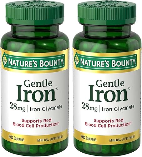 Natures Bounty Gentle Iron 28 mg Cápsulas 90 cápsulas paquete de 2