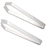 2 Pieces Fish Bone Tweezers, Stainless Steel Flat and Slant Tweezers Pliers Remover Tool (4.6