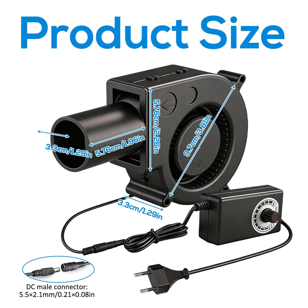 Ventilador de 12 V/220 V con radio y controlador, para refrigeración de electrodomésticos, ventilación, barbacoa, chimenea y reemplazo de ventiladores