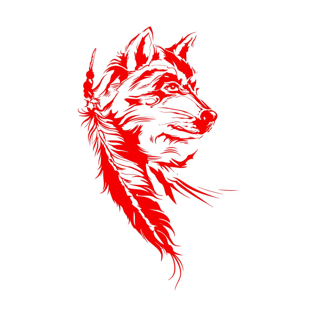 Goozan Lettering Stickers Dream Catcher Dreamcatcher Wolf Indian Symbol Big 45X73.9cm Self Adhesive Rosered