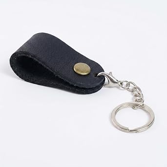 Genuine Leather Cap Keychain Remover Finger Saver - Black Version