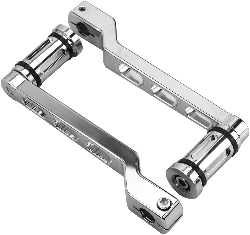 CNC Aluminum Heel Toe Shifter Gear Shift Pedal Lever Arms with Shifter Peg Fit for Harley Touring Softail Road Street Electra Glide Trike FLHT Chrome