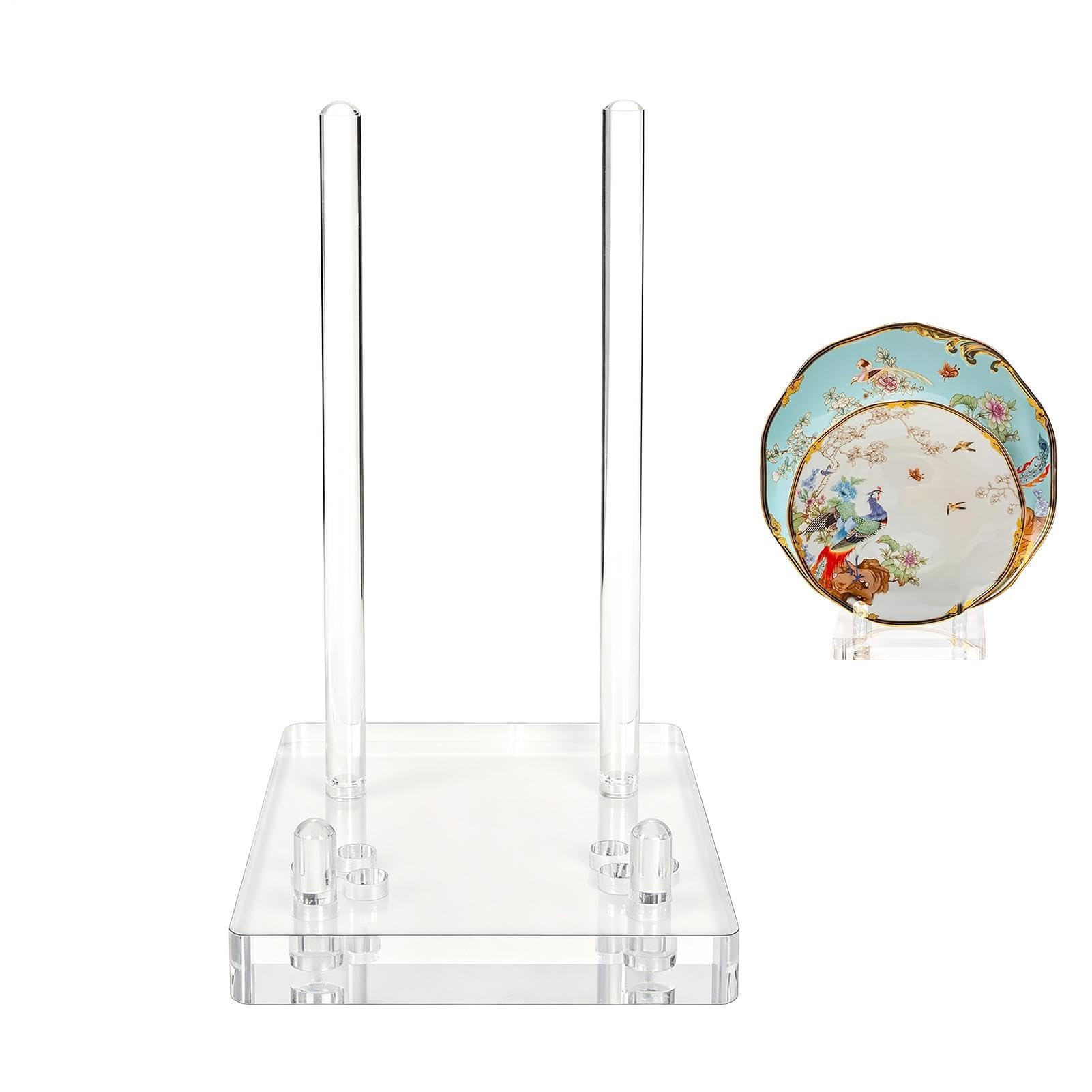Support de présentation en acrylique transparent pour sécuriser vos assiettes de collection