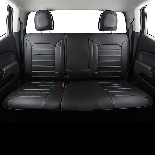 Miniatura 5 de LUCKYMAN CLUB Colorado Fundas de asiento R02-K2, aptas para Chevy 2015-2022 Colorado Crew Cab Z71 LT ZR2 camión de trabajo con cuero sintético