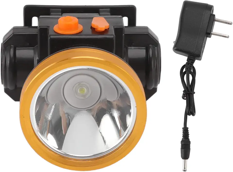 Farol Frontal Recarregável à Prova D'água, Farol Externo de LED Com Ajuste de 3 Velocidades para Caça, Acampamento, Pesca, Plugue Dos EUA 100-240V