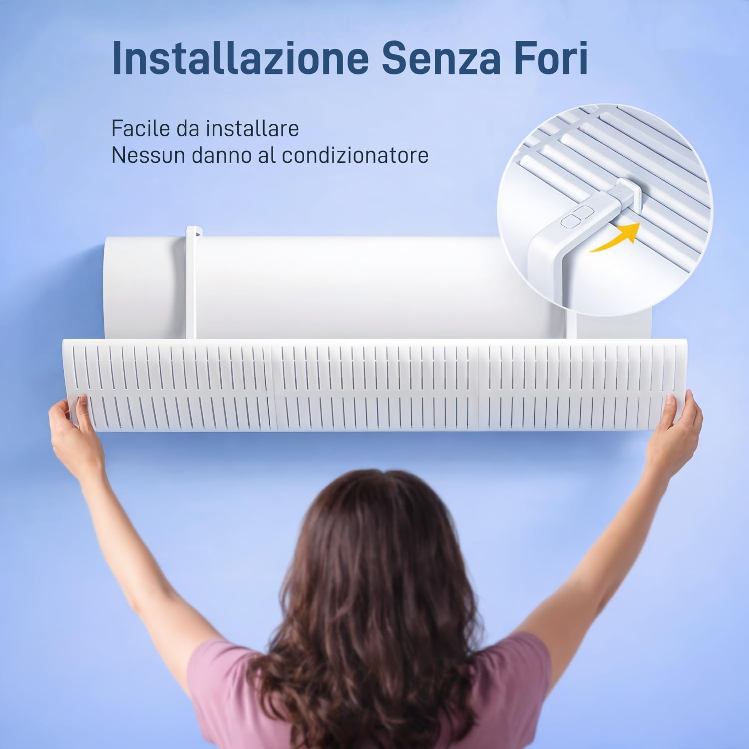 Deflettore Condizionatore, Deflettore Aria Condizionata Regolabile, Deflettore Condizionatore Universale, Deviatore Aria Condizionatore per Casa/Ufficio/Camera Bianco