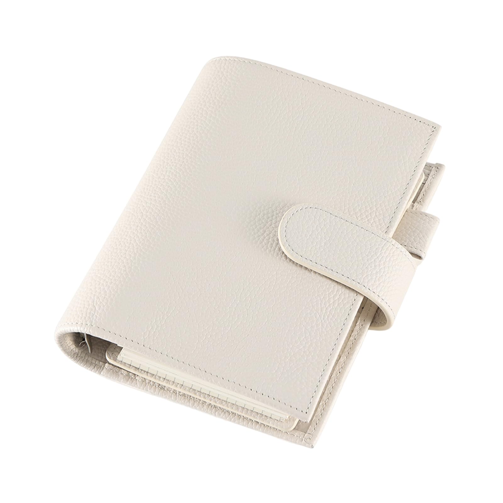 Taccuino ricaricabile in pelle PU con scomparto per penne, porta carte di credito, tasca per ricevute, borsa per contanti con cerniera, per donne e uomini, quaderno a tre ante