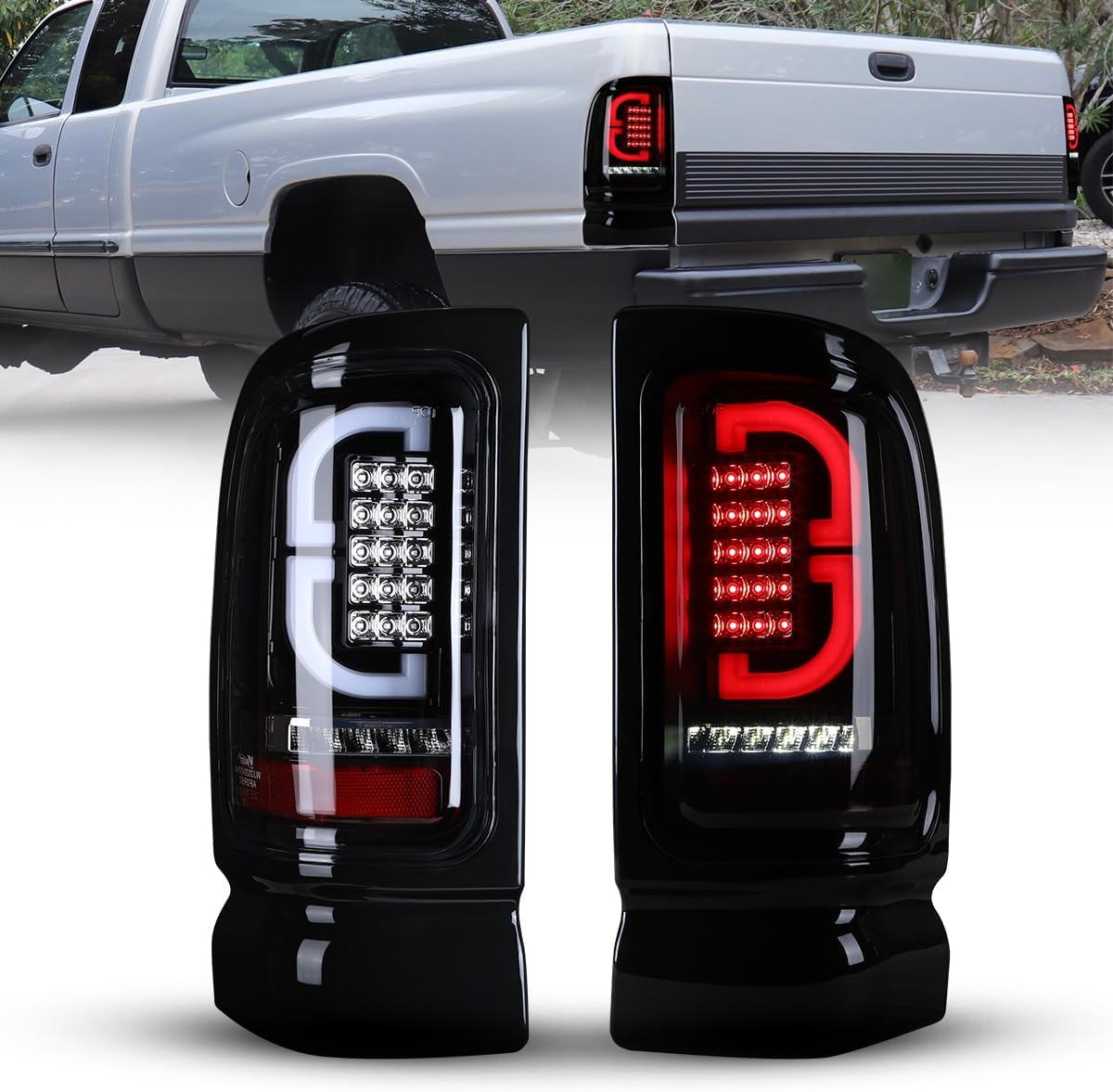 AUTOWIKI LED DRL Headlights For 94-02 DODGE Ram 1500/2500/3500/4000 (NON SPORT) Pair - Foto 6