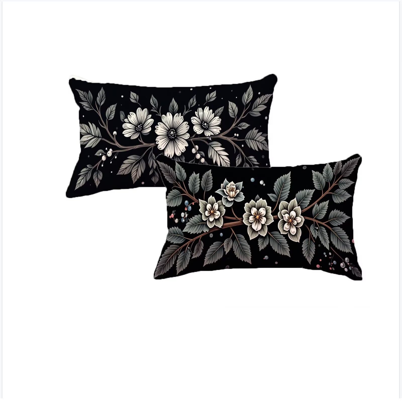 Housse coussin 50x80cm anti tache, lot de 2 taies velours imperméable pour canapé propre