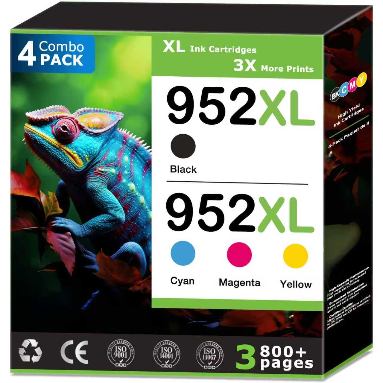 Photo 1 of ***USED*** 952XL Ink Cartridges Compatible with HP 952 Ink Cartridges Combo Pack (4 Pack), Work with HP OfficeJet Pro 7740 8710 8715 8720 8725 8730, High Yield Black Cyan Magenta Yellow, Updated with Latest Chip