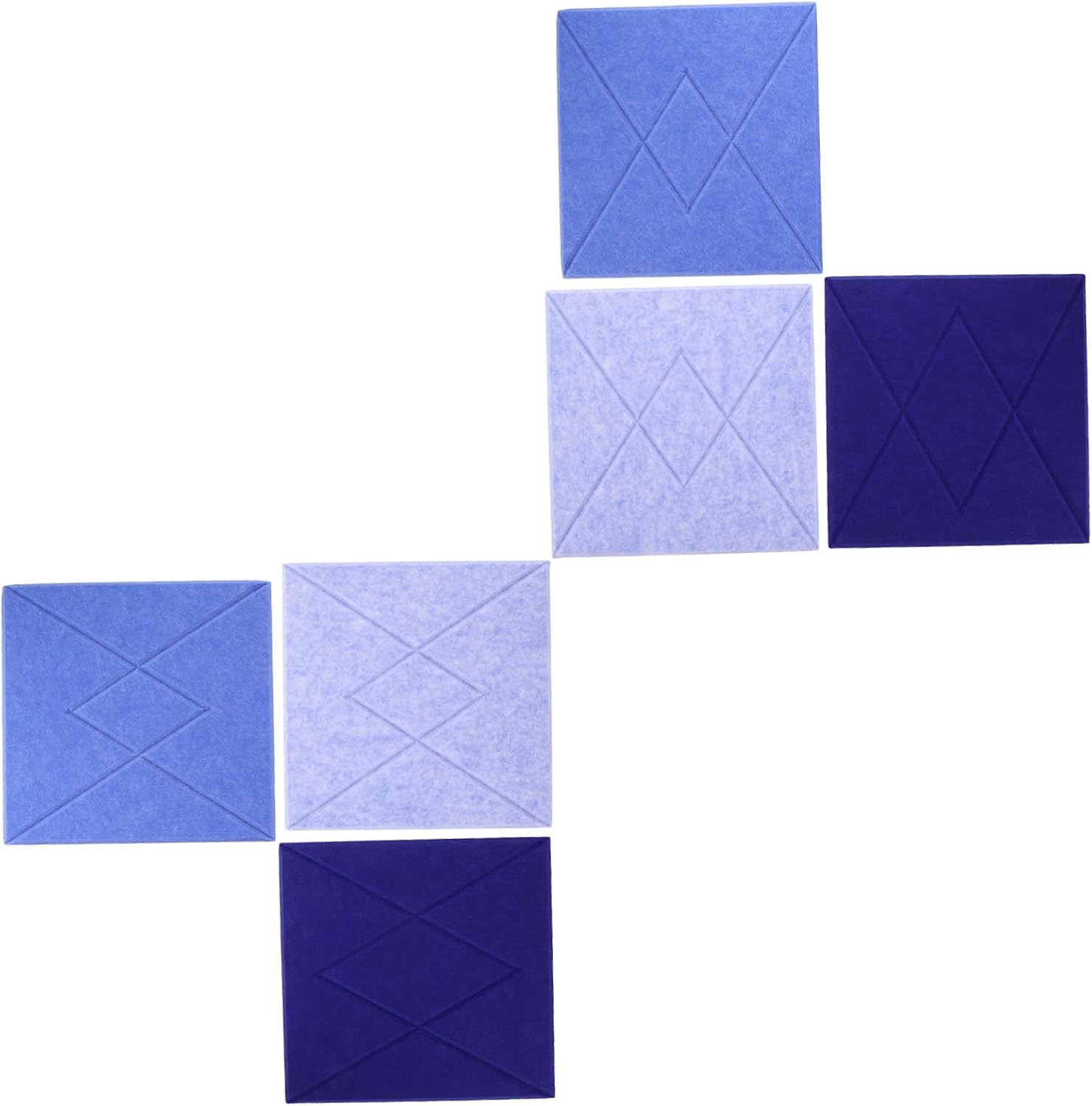 Holibanna 6Pcs Shaped Stripe Felt Wall Tiles Decorative Bulletin Board for Nursery Office and Classroom Soundproof Sticky Memo Board Tiles