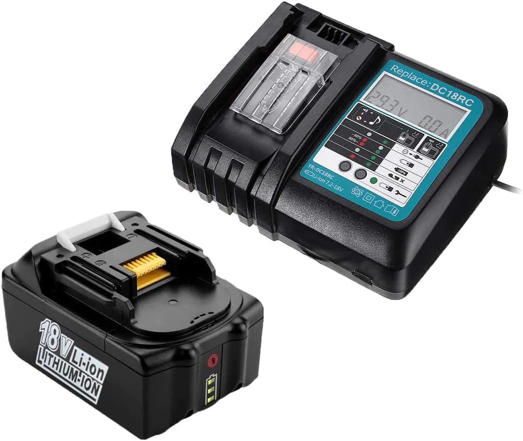 18V 5.0 Ah BL1850B Battery with DC18RC Charger Compatible with Makita 18 Volt LXT Battery BL1830 BL1850 BL1840 BL1850B BL1845 BL1815 BL1820 BL1860B