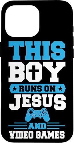 Vista 19 de This Boy Runs On Jesus And Video Games Christian Gamer Case for iPhone 16