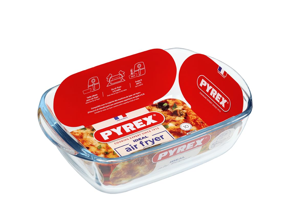 Plat air fryer - PYREX - 1450143 - Rectangulaire - En verre borosilicate - 23 x 15 cm