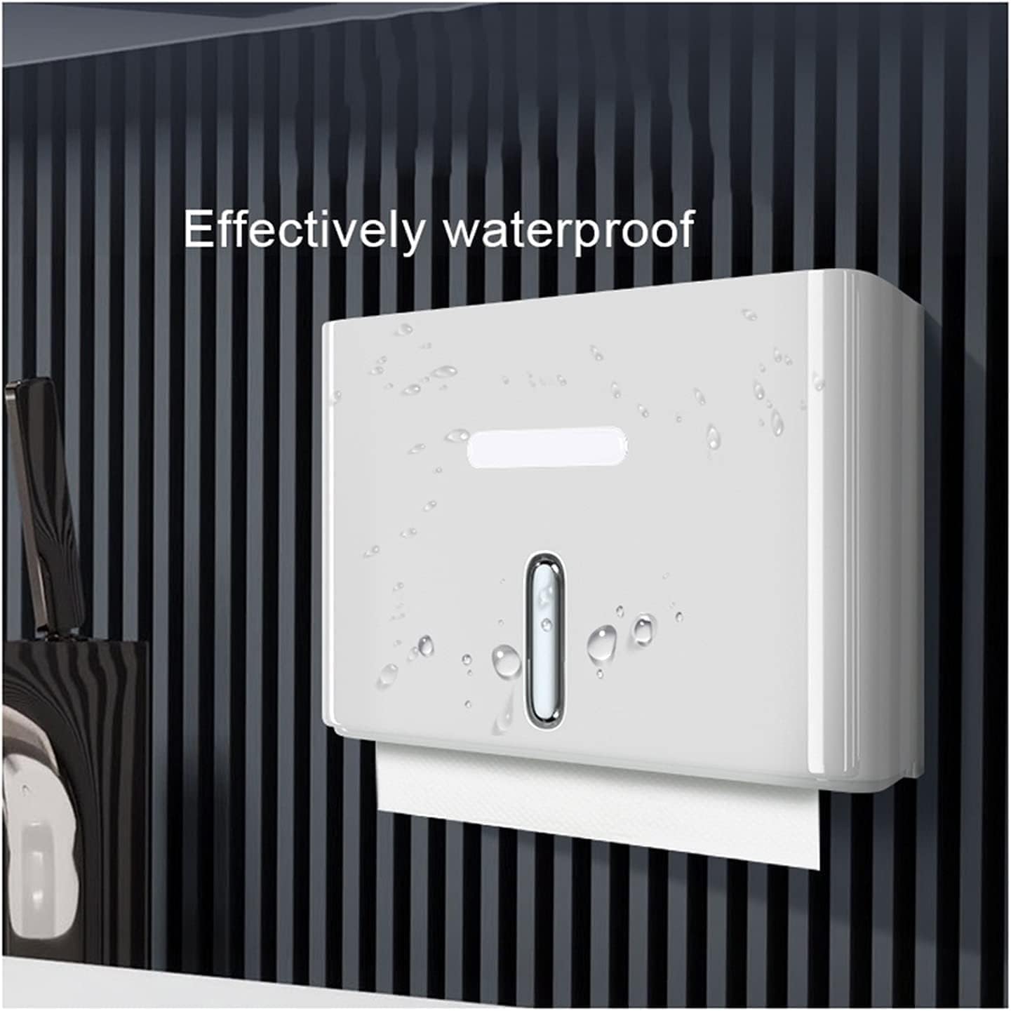 Paper Towel Dispenser Paper Towel Holders Wall Mount Towel Holder Key Commercial Paper Towel Dispensers Home Tissue Dispenser Paper Holder High Capacity (Black)