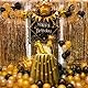 G2PLUS Glitzer Lamettavorhängen Champagner Gold, Metallic Lametta Vorhangs, 2 Stück Glitzernde Vorhänge für Party, Lametta Dekovorhänge für Geburtstags, Themenparty, Weihnachten Deko