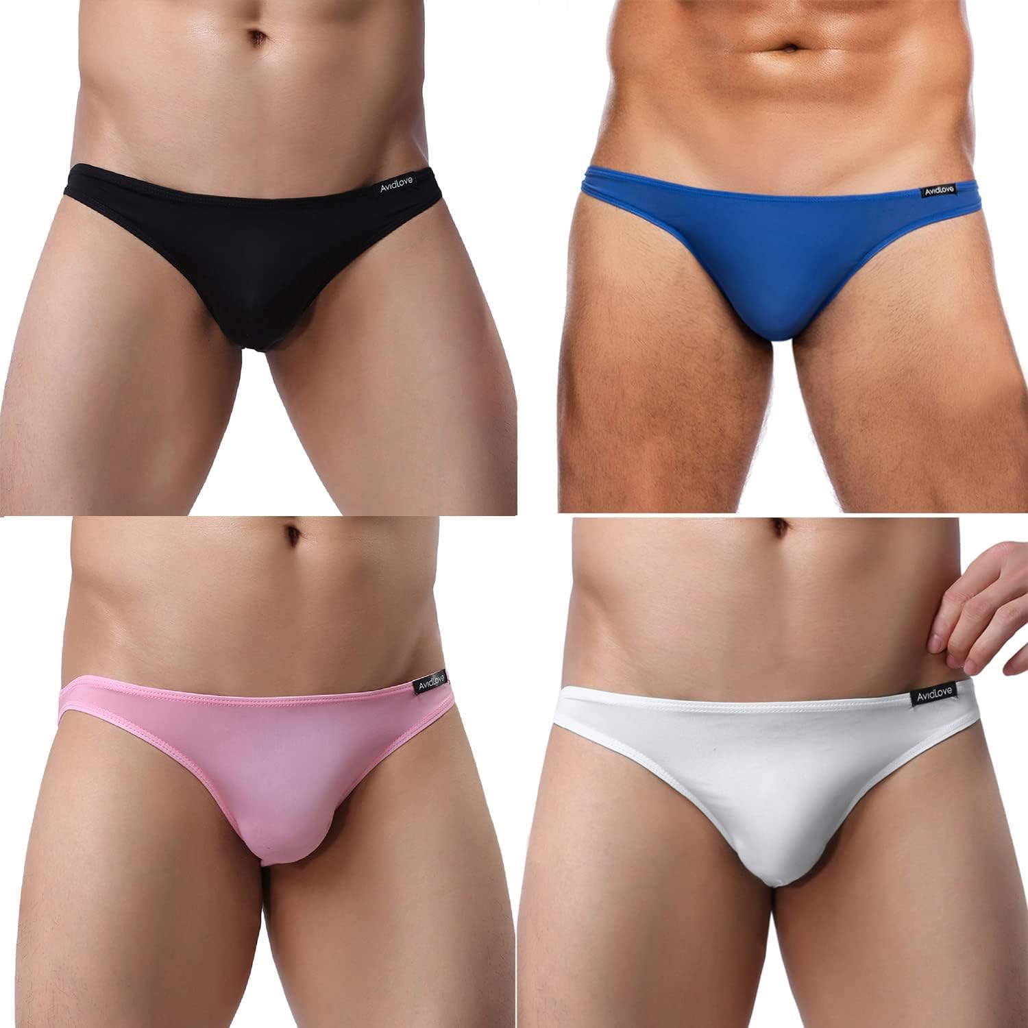 Avidlove 2 Pack Men Underwear Cotton Thong Bikinis
