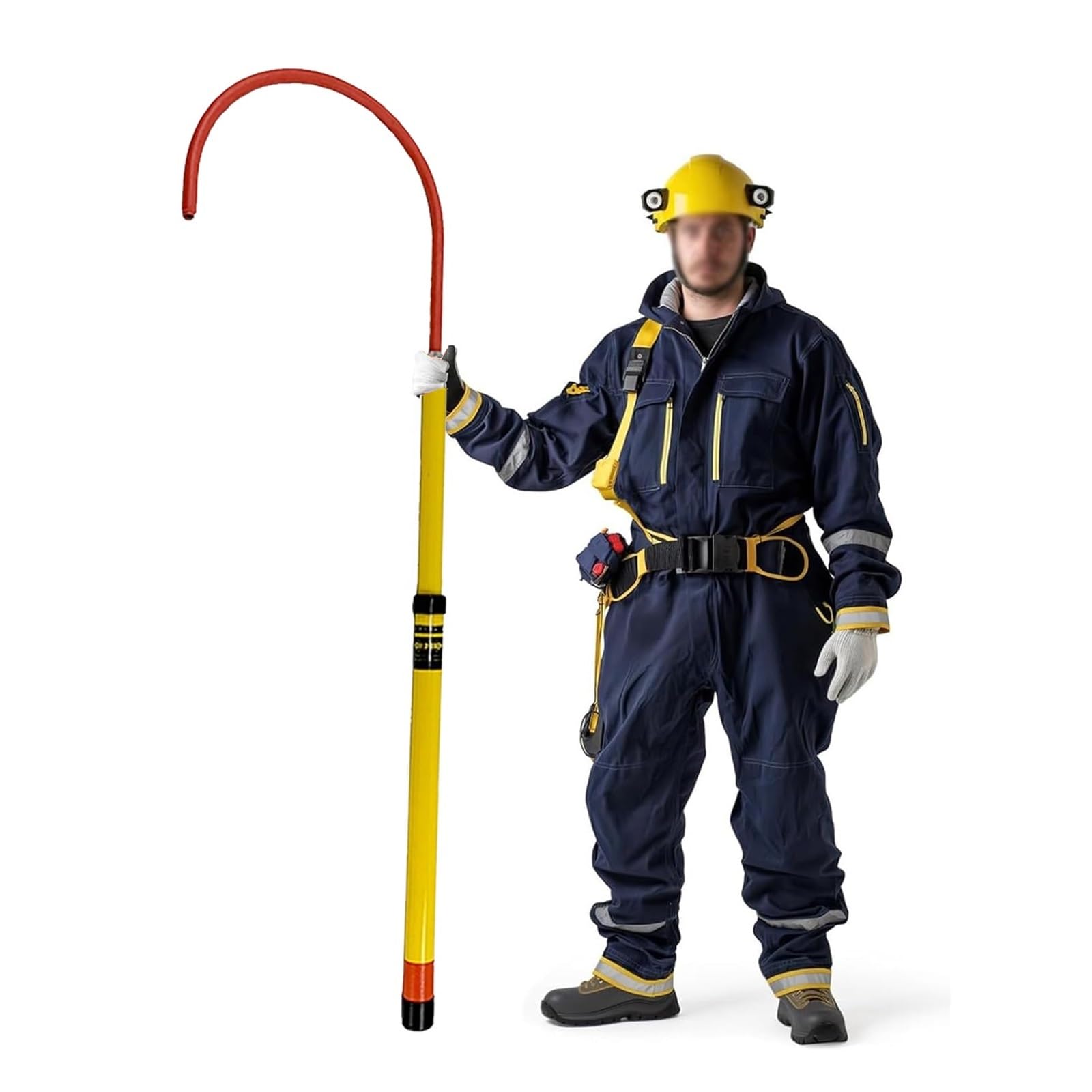 MZZKFC Telescopic Insulated Rescue Hook, 39 78 118 157 236 in Electrocution Emergency Rescue Sticks with Non-Slip Handle, 2 3 Sections Insulated Life-Saving Tools(Pack of 1,157.5 in-3 Sections)