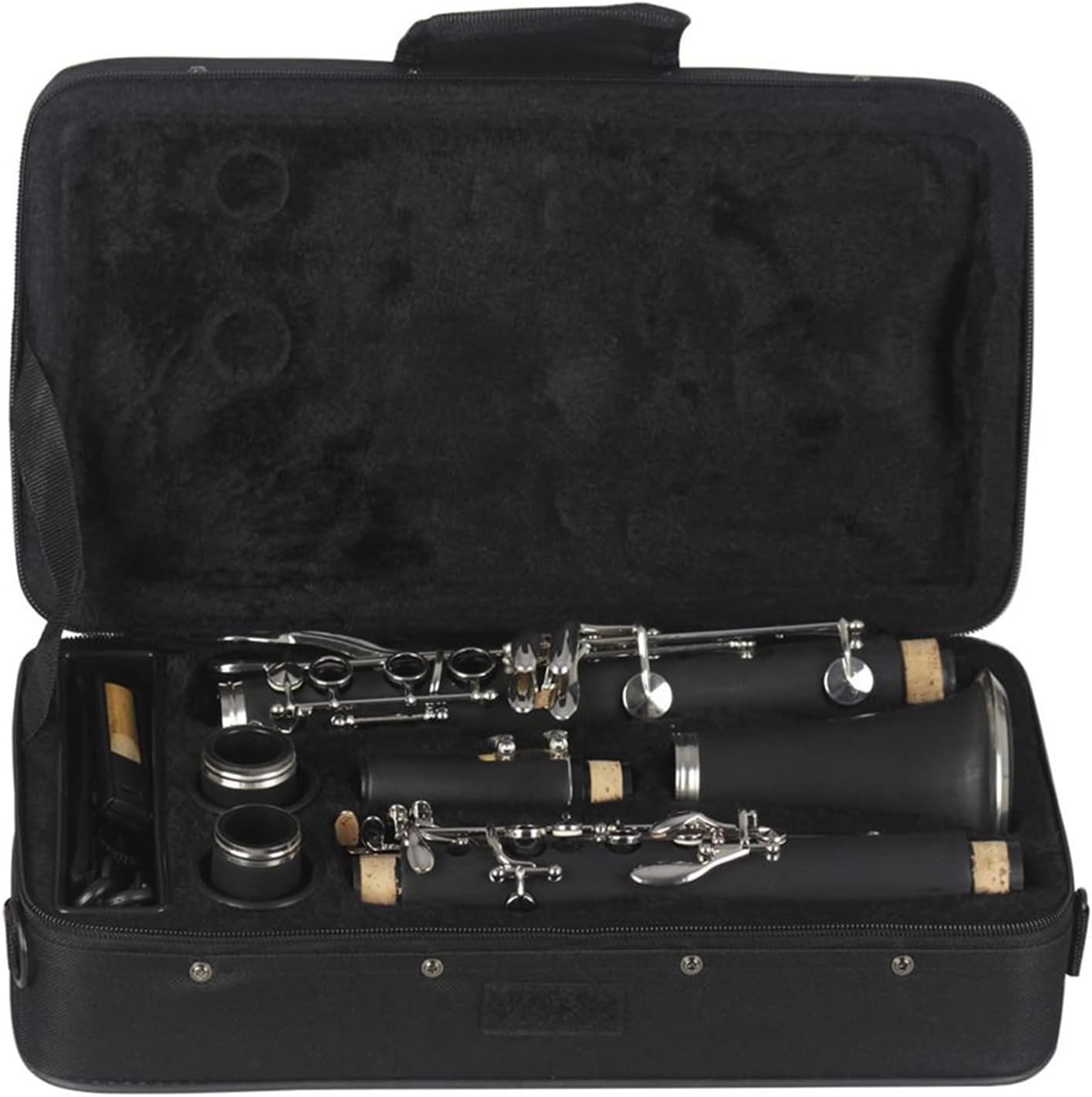 Clarinet Abs 17 Key Bb Flat Soprano Binocular Clarinet with Cleaning Cloth Gloves Reeds Woodwind Musical Instrument