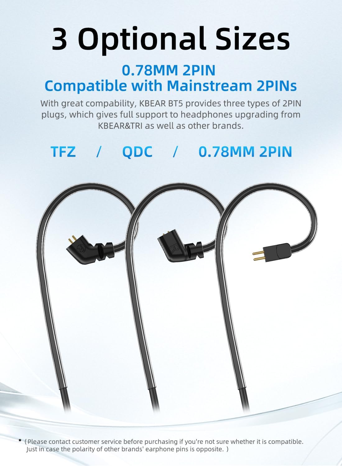 Kinboofi KBEAR BT5 Bluetooth Headphone Cable,QDC Earphone Cable, HiFi Upgrade Headphone Cable,Comfortable Wearing Replacement Cable for KZ ZS10 PRO ZS12 Prox ZS10 PRO X KZ ZS10 PRO2 AS10(QDC, Black)
