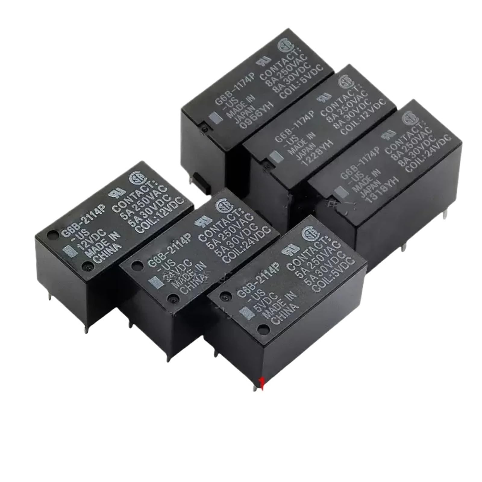 Relais 6 broches G6B-2114P-US commutation haute tension 250V CA 5A stable