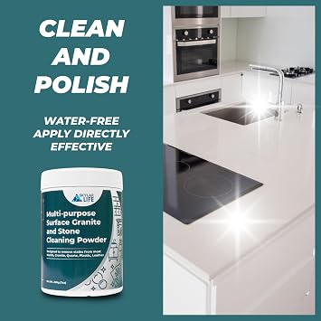 Skylarlife Multi-purpose Surface Stone Cleaning Powder (200g) to remove rust stain, yellowing, oil stains, from most marble, granite, quartz, concrete, countertop and stains from boat